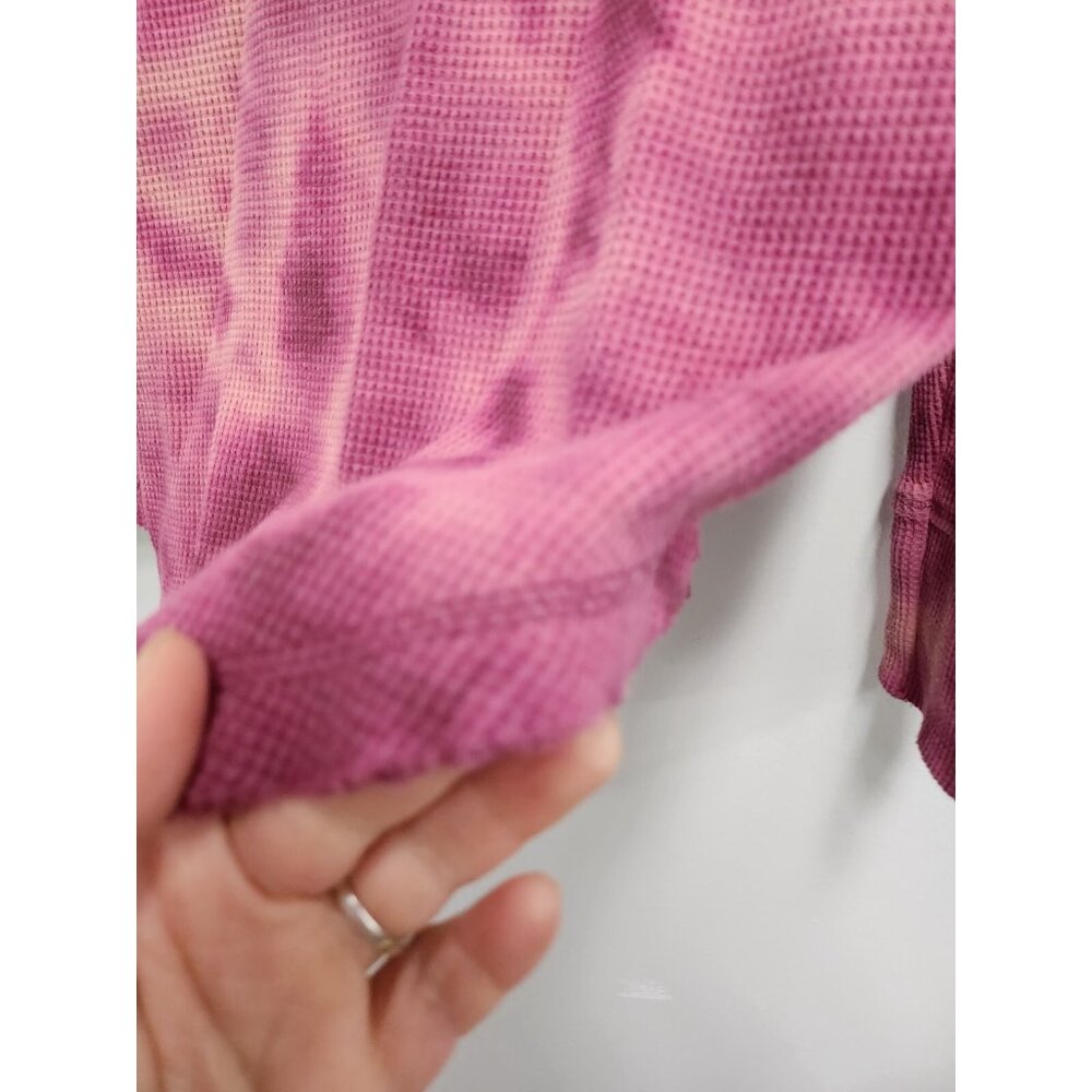 Anthropologie Maeve Womens Top Small Pink Tie Dye Thermal Cowl Neck BOHO - Picture 4 of 9